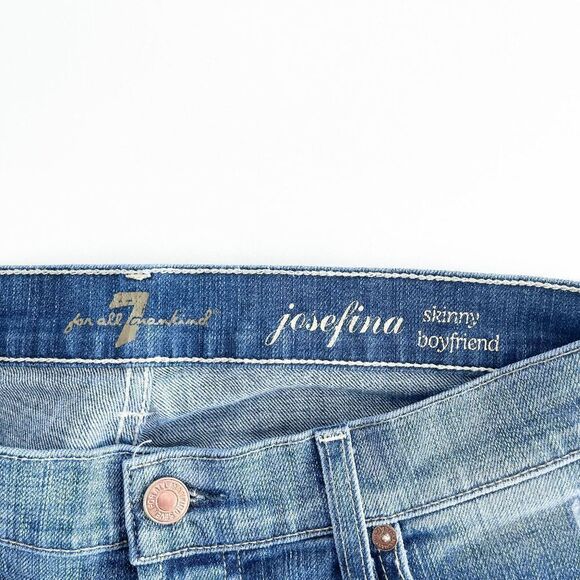 7 For All Mankind Womens Denim Jeans Distress Josefina Skinny Boyfriend Size 26 - Picture 8 of 12
